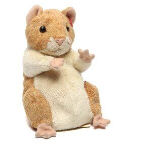 Vintage PELLET 2000 TY Beanie Baby Hamster Rodent Beige White Collectable Stuffy